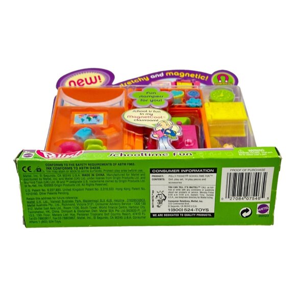 Polly Pocket Doll Set School Time Fun New Stamps Magnets New Sealed Vintage 2003 - Picture 3 of 8